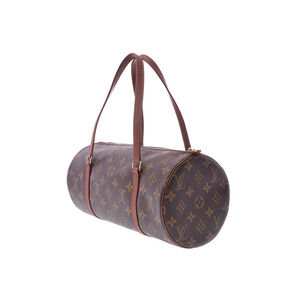 Louis Vuitton L Papillon Leather Monogram Handbag Brown